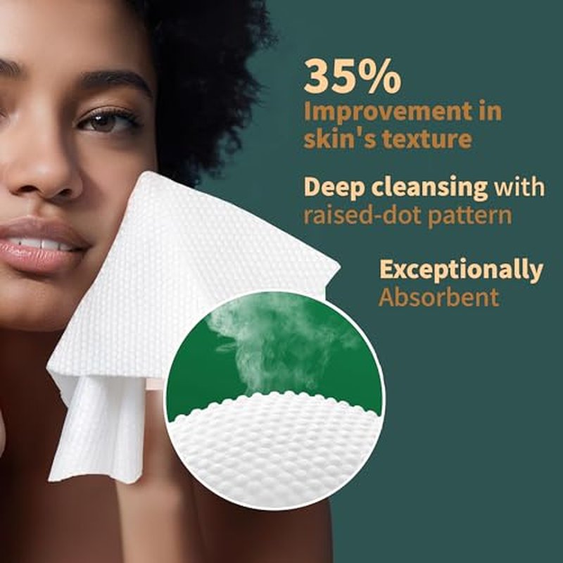 Ourmed Life Disposable Face Towels, Clean Facial Wash Cloth without Lint, Biodegradable Cleansing Dry Wipes, Skincare and Makeup Remover Towels for Sensitive Skin (Unscented, 50 Count, Pack of 1)