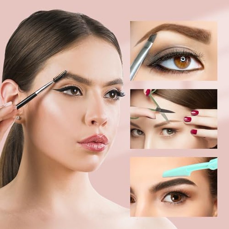SWEET VIEW 7pcs Eyebrow Tweezers Set, Stainless Steel Tweezers for Women and Man, Precision Plucker Tweezers for Facial Hair, Chin, Eyebrow, Splinter and Ingrown Hair