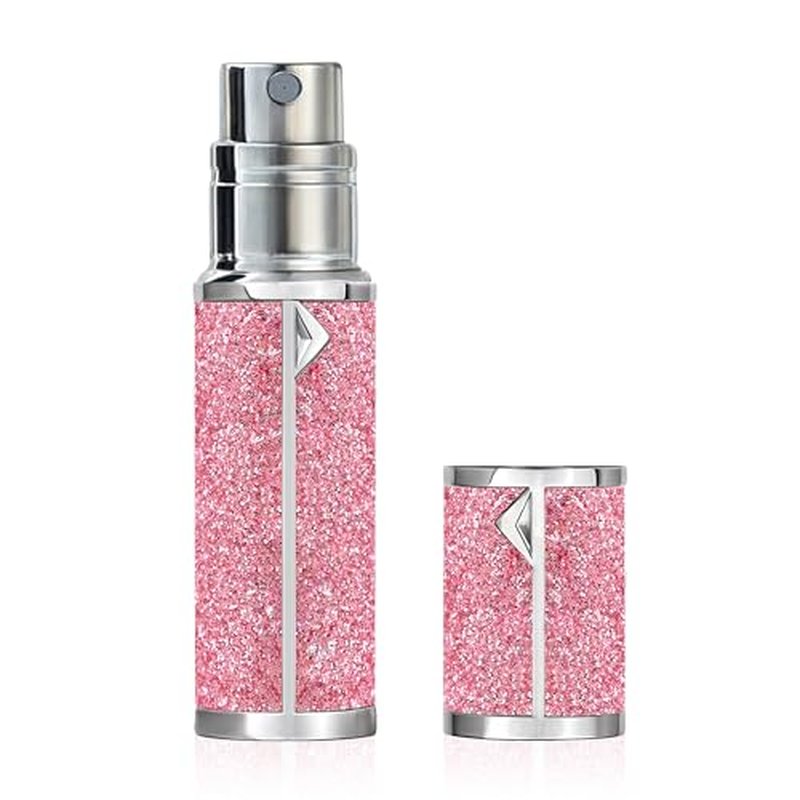 muilsae AB00BK Leatherette Refillable Perfume Atomiser 5ml, Bottom Fill Perfume Bottle, Portable and Leak-proof Suitable for Women and Men (AB00BK 5ml)