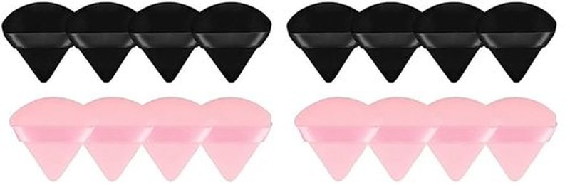 8 Pieces Triangle Powder Puff Face Soft Triangle Makeup Puff Velour Cosmetic Foundation Blender Sponge Beauty Makeup Tools (Pack of 2)
