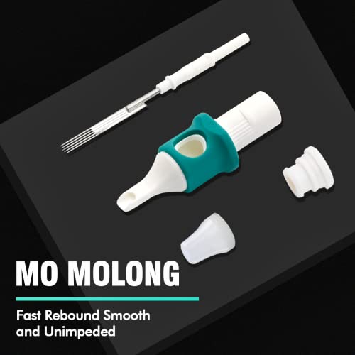 MO MOLONG Tattoo Cartridge Needles 20Pcs Professional MO Cartridges Membrane Tattoo Cartridges with Finger Ledge Round Liner 9 Diameter 0.35mm (1209RL)