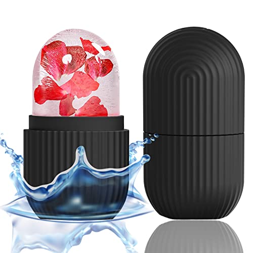 XHJRI Ice Face Roller Massager,Ice Cube Roller for Face, Eyes and Neck Naturally Conditioning and Skin Care,De-Puff Eye Bags,Reduce Migraine Pain,Reusable Massage Silicone Ice Mold (New Coffee)