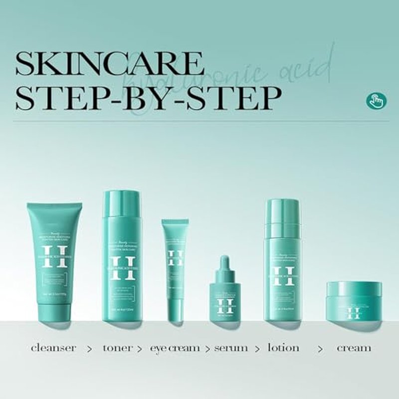 Skincare Set For Teenage Girls, 6-In-1 Skincare Gift Set With Facial Cleanser, Face Serum, Face Cream, Eye Cream, Toner & Lotion, Basic Skincare Box, Gift Sets for Women Mothers Day Gifts
