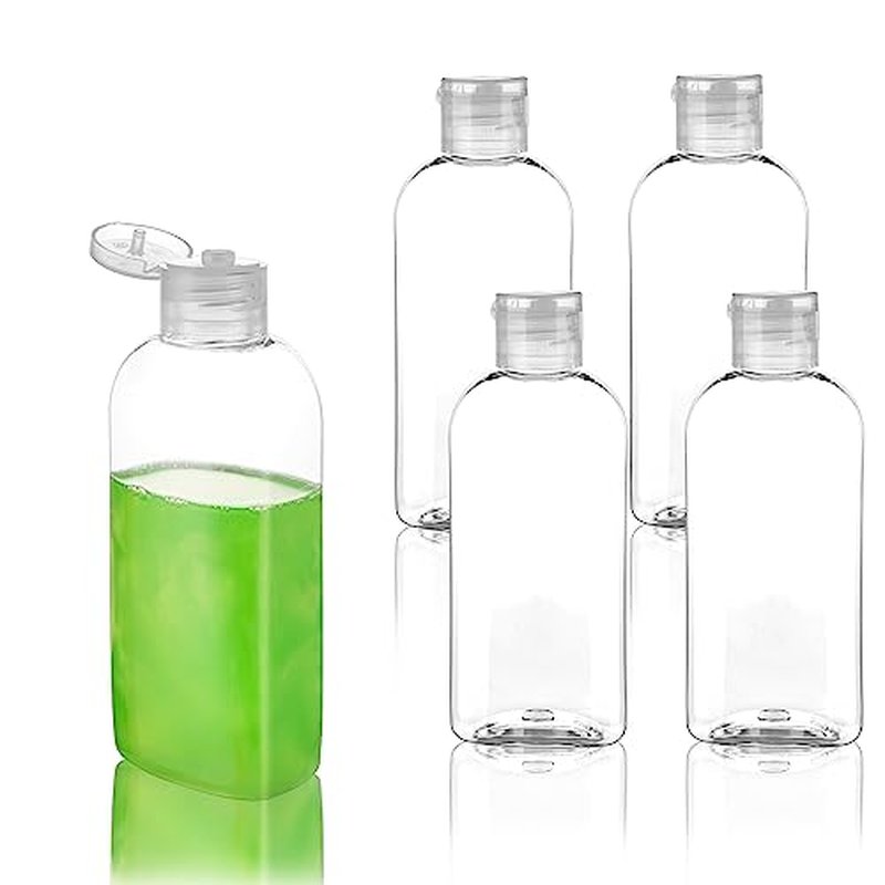 Kitchen GIMS Travel Size Containers Plastic Travel Bottles Leak Proof Squeeze Bottles with Flip Cap TSA Approved 3.4oz/100ml Travel Bottles for Toiletries, Shampoo, Conditioner & Lotion (5 Pack)