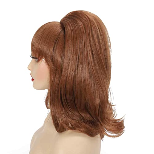 Sabosi Beehive Wig Women Vintage Retro Wig 50s 60s 70s Wig with Bangs for Women Synthetic Hair for Halloween Costume Party (Auburn)