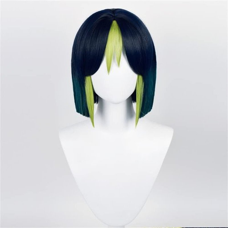 Mystylecos Tighnari Short Straight Mixed Color Cosplay Wig Genshin Impact Halloween Synthetic Wig