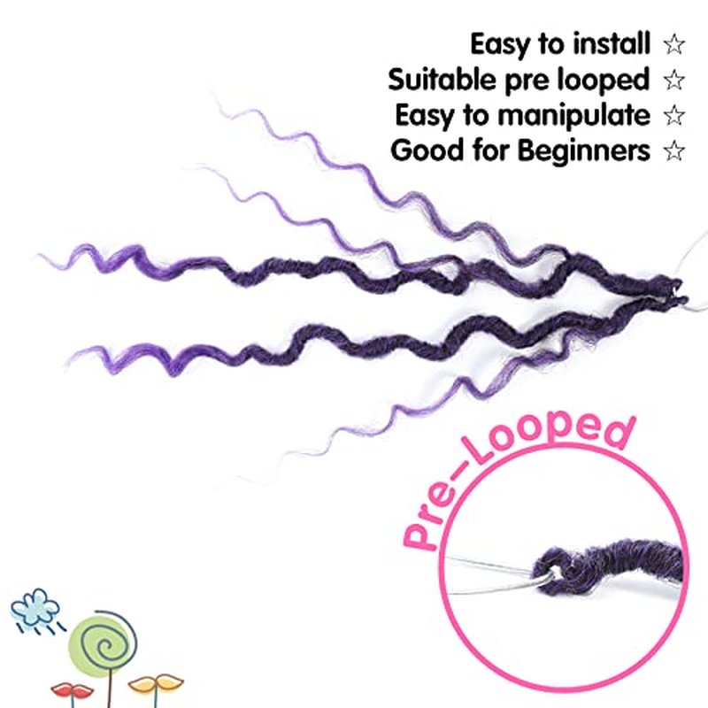 Fulcrum Goddess Locs Crochet Hair 12 Inch, 8 Packs New Faux Locs Crochet Hair for Black Women, Crochet locs with Curly Ends (12Inch (Pack of 8), 1B/Purple#)