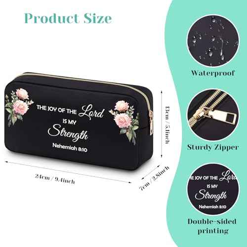 Inspirational Bible Verse Gifts Christian Gifts for Women Faith Makeup Bag Motivational Gifts for Women Christian Cosmetic Bag for Women Friend Spiritual Gifts Baptism Gifts for Sister Daughter