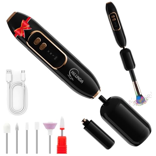 Electric Makeup Brush Cleaner/Dryer Machine & Electric Nail Drill 2 in 1 - Portable and Rechargeable 1500 mAh Long Battery Life, Low Noise, High Speed, for Home,Travel