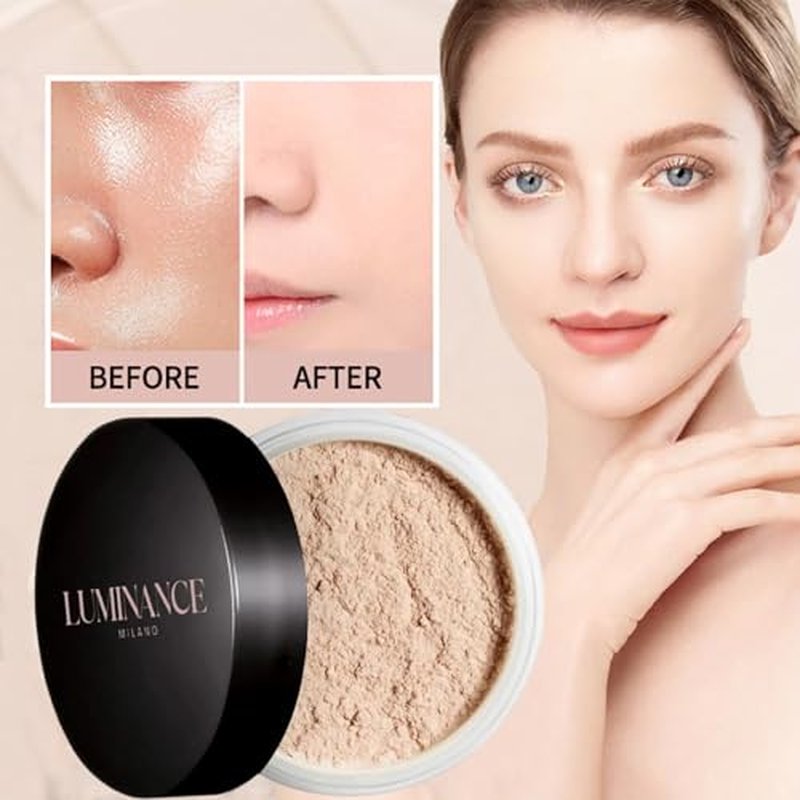 Luminance Pink Powder,Ultra Pink Setting Powder,Long-Lasting Waterproof Foundation,Skin Tone Adapting Blurring Powder for Flawless Beauty (1pcs)