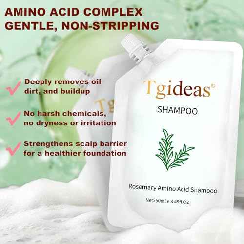 Tgideas Rosemary Biotin Amino Acid Shampoo, Hair Growth Shampoo for Women and Men, Thinning Hair Loss Natural 8.45 fl oz, Two-Pieces