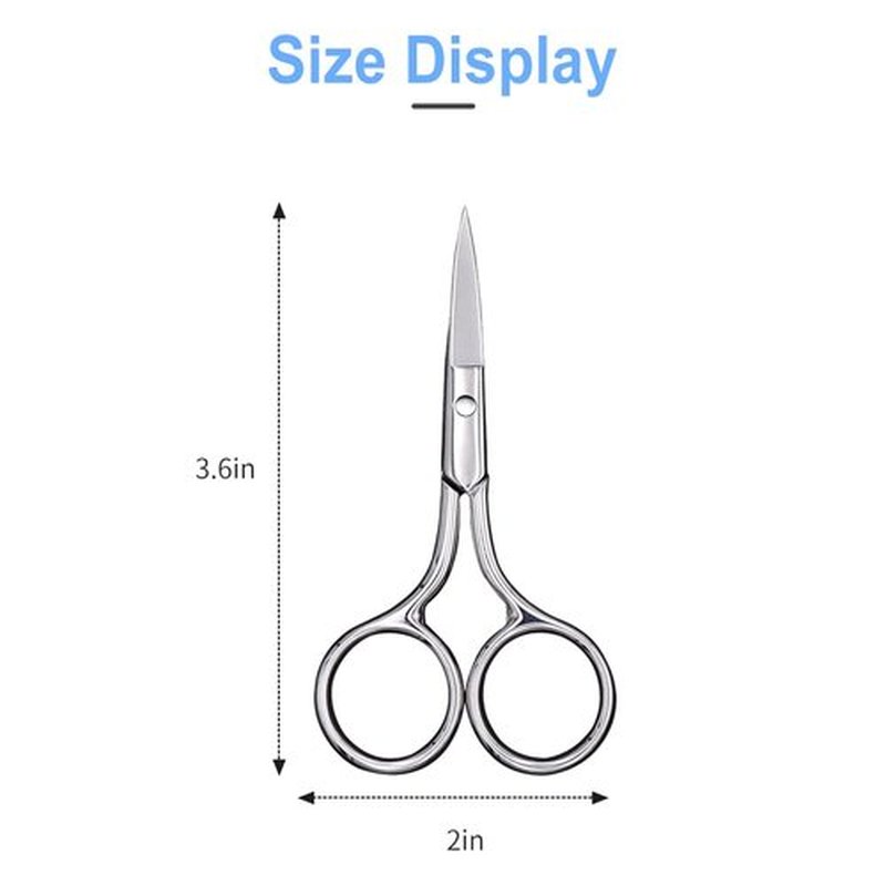 Eyebrow Scissors, Small Scissors for Hair, Eyebrows, Nose Hair, Beard, Eyelashes, Cuticle. Stainless Steel Fine Straight Tip Nose Hair Scissors -ASONTAO (1Pcs Eyebrow Scissors)