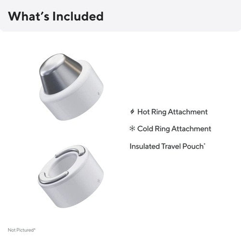 TheraFace PRO Hot and Cold Rings - Facial Therapy Care Device Attachment Kit to Improve Skin Radiance and Blood Flow and Reduce Face Tightening - Powered by Cryothermal Technology (White)