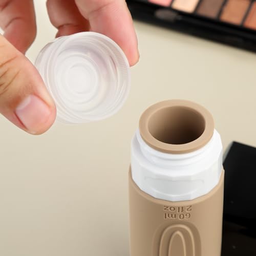 Mrsdry Travel Bottles for Toiletries, Tsa Approved 2oz Travel size Bottles, BPA Free Leak Proof Travel Toiletry Containers, Refillable Travel Accessories with Toiletry Bag for Shampoo Liquid (4 Pack)