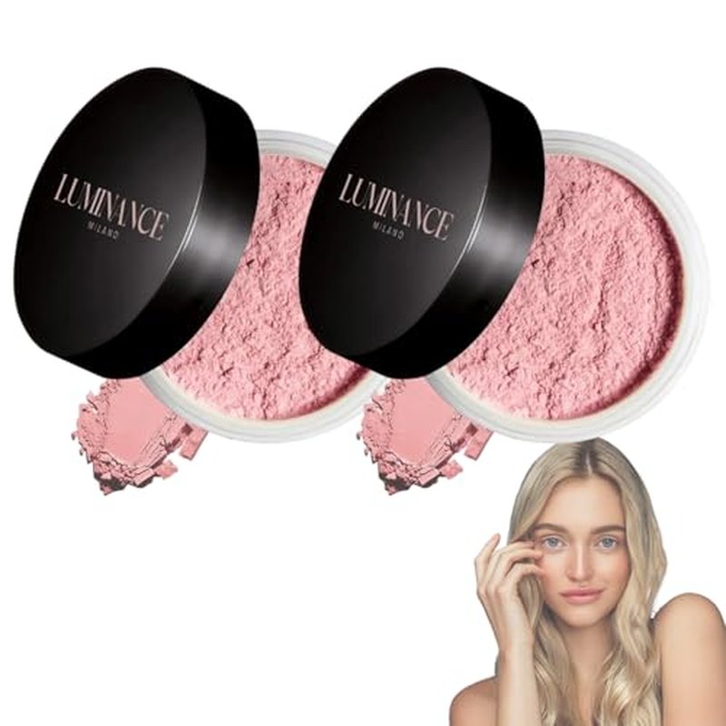 Luminance Pink Powder,Ultra Pink Setting Powder,Long-Lasting Waterproof Foundation,Skin Tone Adapting Blurring Powder for Flawless Beauty (1pcs)