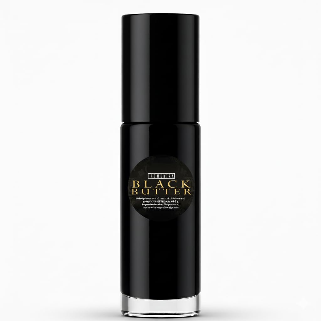 ROMERIZA INC. 10 ml Black Butter Scented Fragrance – Travel Size Perfume Oil, Fragrance For Skin, Unisex Roll-on Perfume Oil, Lasting Natural Scented Body Oil For Men And Women, Travel Size