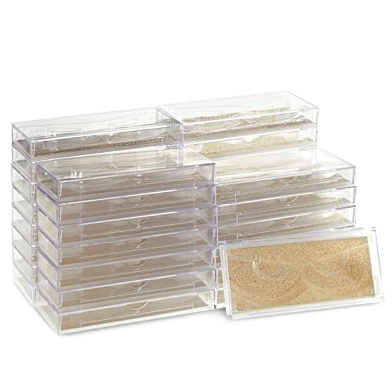 Stockroom Plus 30-Pack Gold Glitter Empty Eyelash Case for False Eyelashes, Lash Cases Empty Bulk Wholesale with Glitter Paper Card for Makeup Artists, Women (4.4 x 2 Inches, 0.55" Width)