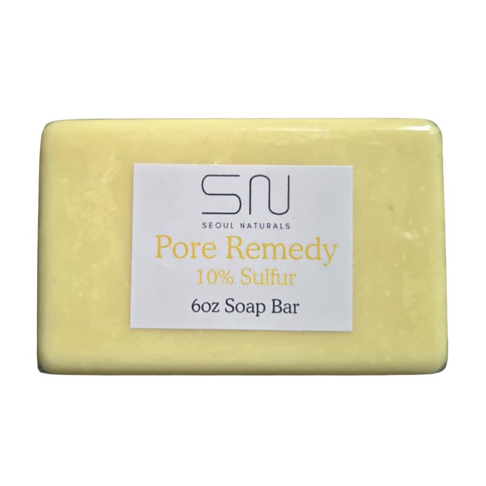 Seoul Naturals Pore Remedy 10% Sulfur Soap with Lemongrass and Tea Tree Oil for Acne, Blemishes, and Deep Cleansing, k beauty inspired, 6oz