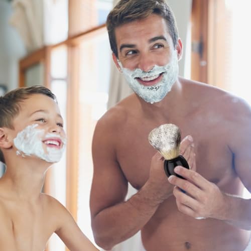 7Pcs Men Shaving Brushes Wood Handle, Professional Salon Tools Hand Crafted Shaving Brush Wood Handle Shave Brushes Handmade Pure Badger Hair Brush for Men Beard