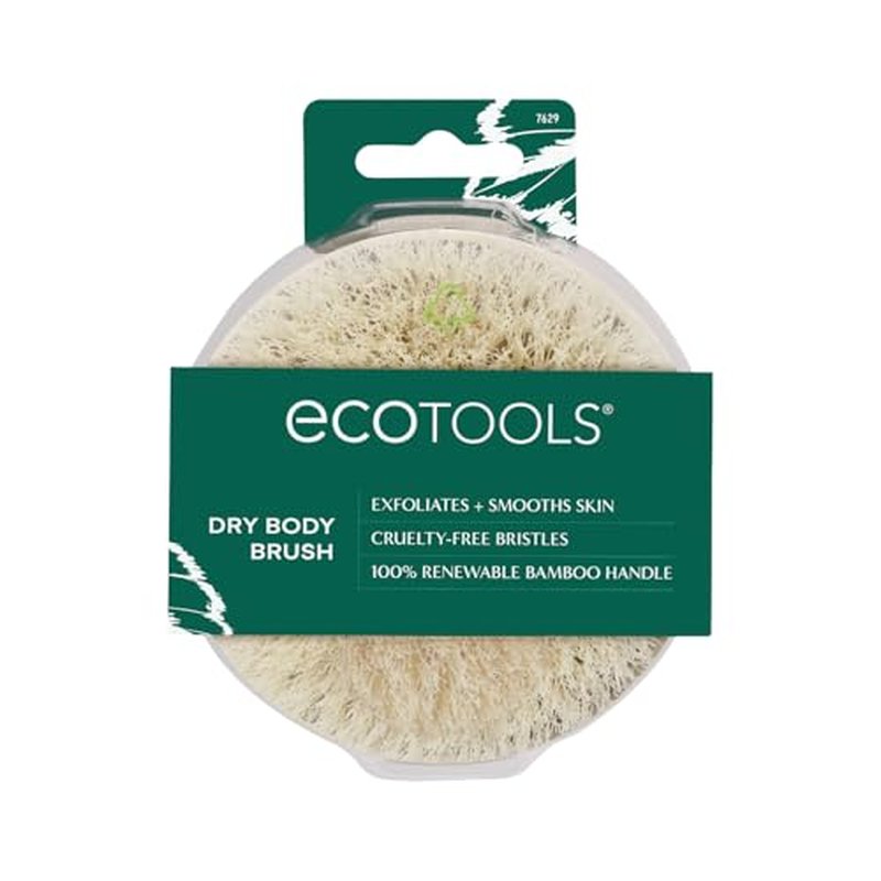 EcoTools Dry Body Brush, Dry Brushing Body Brush for Smooth Skin, Exfoliating Brush Removes Dry Skin, Easy-to-Use Handle, Eco-Friendly Dry Brush, Synthetic Cruelty-Free Bristles, 1 Count