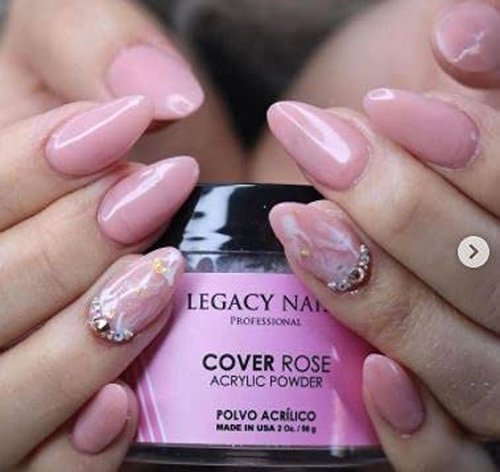 Legacy Nails Professional Cover Acrylic Powder, 4 ounces - Ideal For French Nail Art, Create Nail Art, Nail Extension That Provide a Healthy, Natural Look To Nails (COVER ROSE)