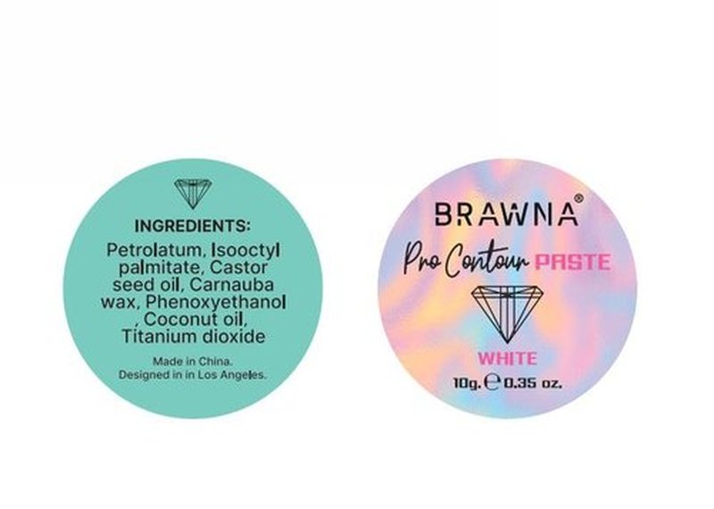 Brawna Pro Contour White Mapping Paste for Brow and Lip Measuring - White Concealer for PMU, Eyebrow Henna, Lamination, Tint