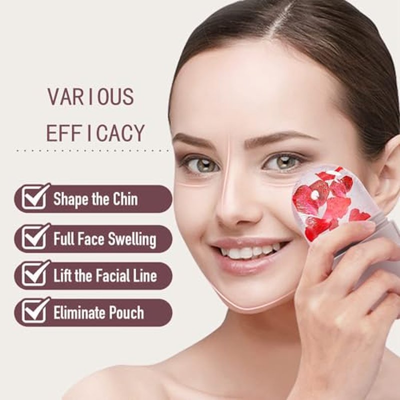 KOGITI Ice Mold for Face, Ice Roller for Face & Eye, Beauty Facial Ice Rollers Ice Holder Mold Face Puffiness Relief Massage Skin Care Tools, Ice Facial Cube