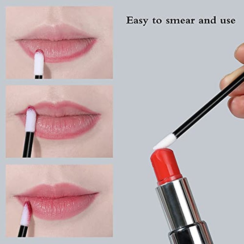 Lip Applicators Disposable 400 PCS - Black Disposable Lip Wands - Lip Brushes Disposable for Lipstick, Lip Gloss, Lip Balm - Disposable Makeup Applicator Kit
