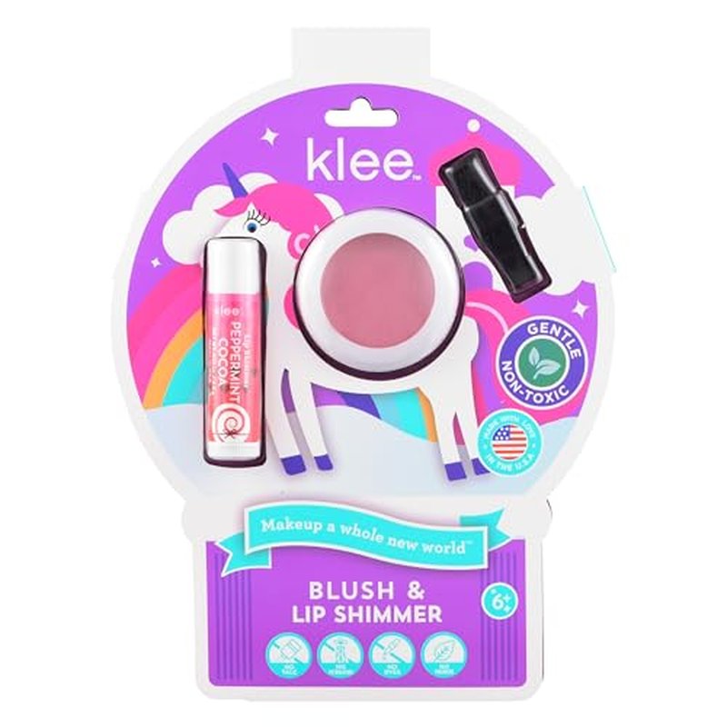 Luna Star Klee Blush and Lip Shimmer Holiday Gift Set for Kids and Tweens. Gentle and Non-Toxic. Made in USA. (Joyful Dream)