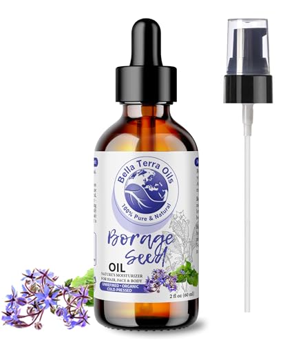Bella Terra Oils - Organic Borage Seed Oil 2oz - Dive into a World of Omega-6 & Essential Minerals, Natural Nourishment for a Radiant Complexion
