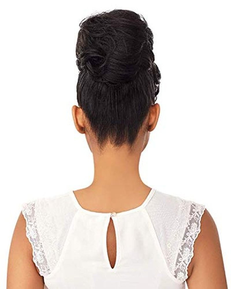 SENSATIONNEL synthetic hair INSTANT BUN WITH BANGS - CARLA - 1B
