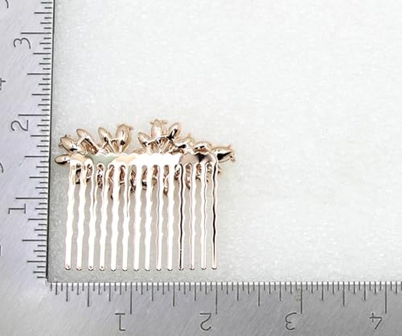 Faship Gorgeous Champagne Rhinestone Crystal Floral Hair Comb