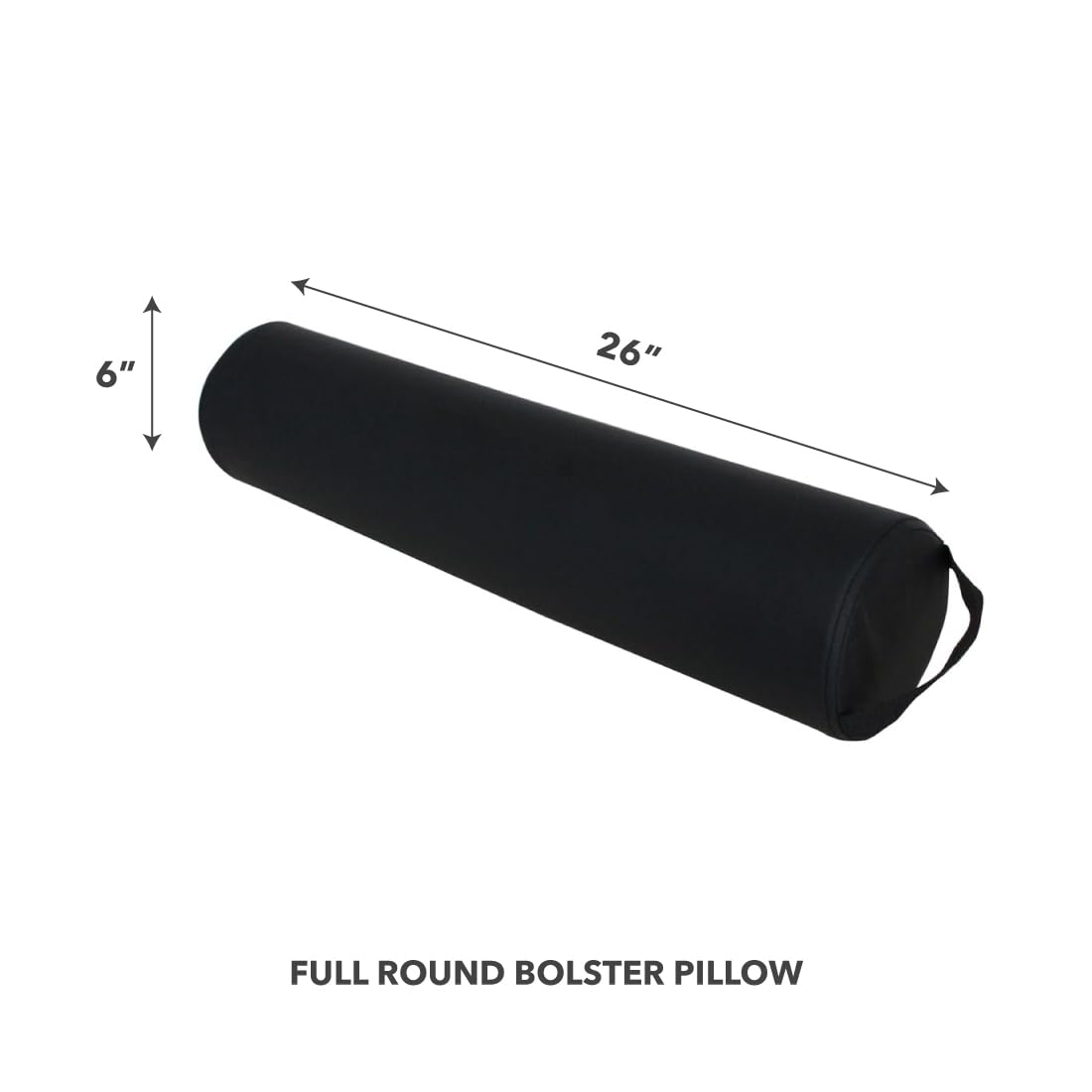 ForPro Full Round Bolster Pillow, Crème, Oil and Stain-Resistant, for Massage and Yoga, 6” R x 26” L
