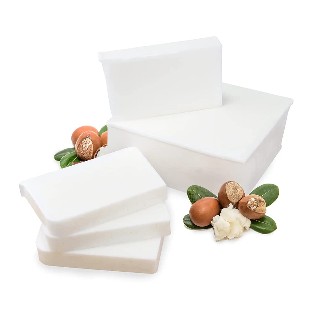 Primal Elements Shea Butter - Moisturizing Melt and Pour Glycerin Soap Base for Crafting and Soap Making, Easy to Cut - 5 Pound
