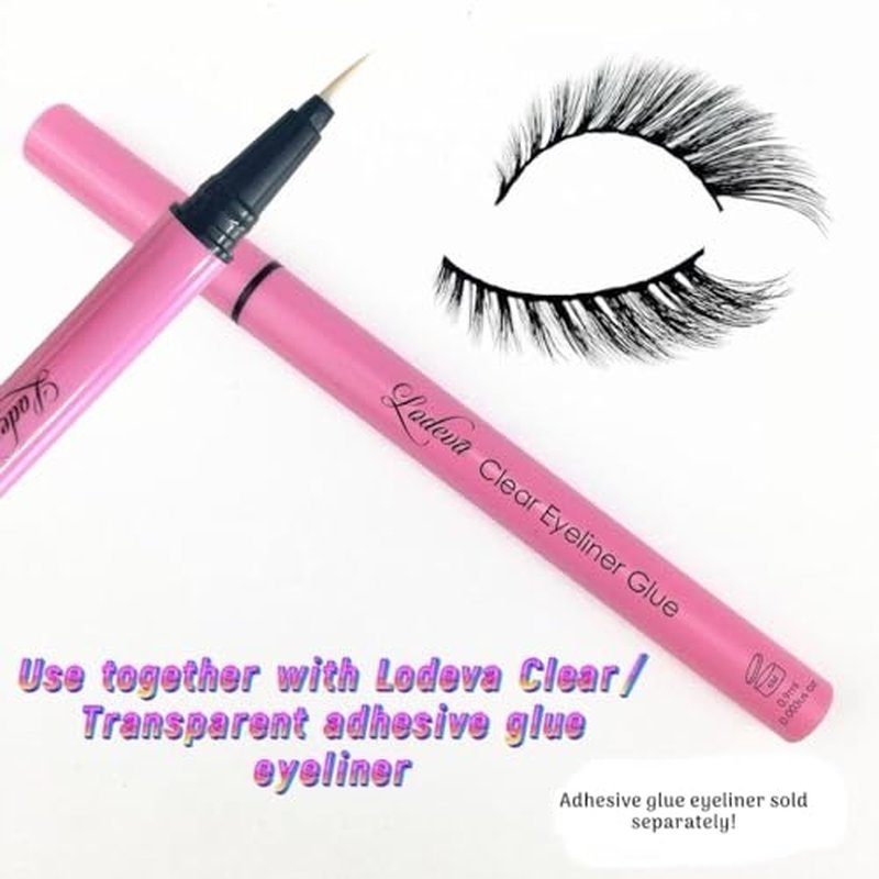 LODEVA 3D CAT EYE LASHES - FOX EYE LASHES - FAUX MINK LASH - FALSE STRIP LASHES - NATURAL LOOK - GLAMOROUS CAT EYE LASHES - VEGAN - WATERPROOF - 15mm 1Pair (FELİNE)