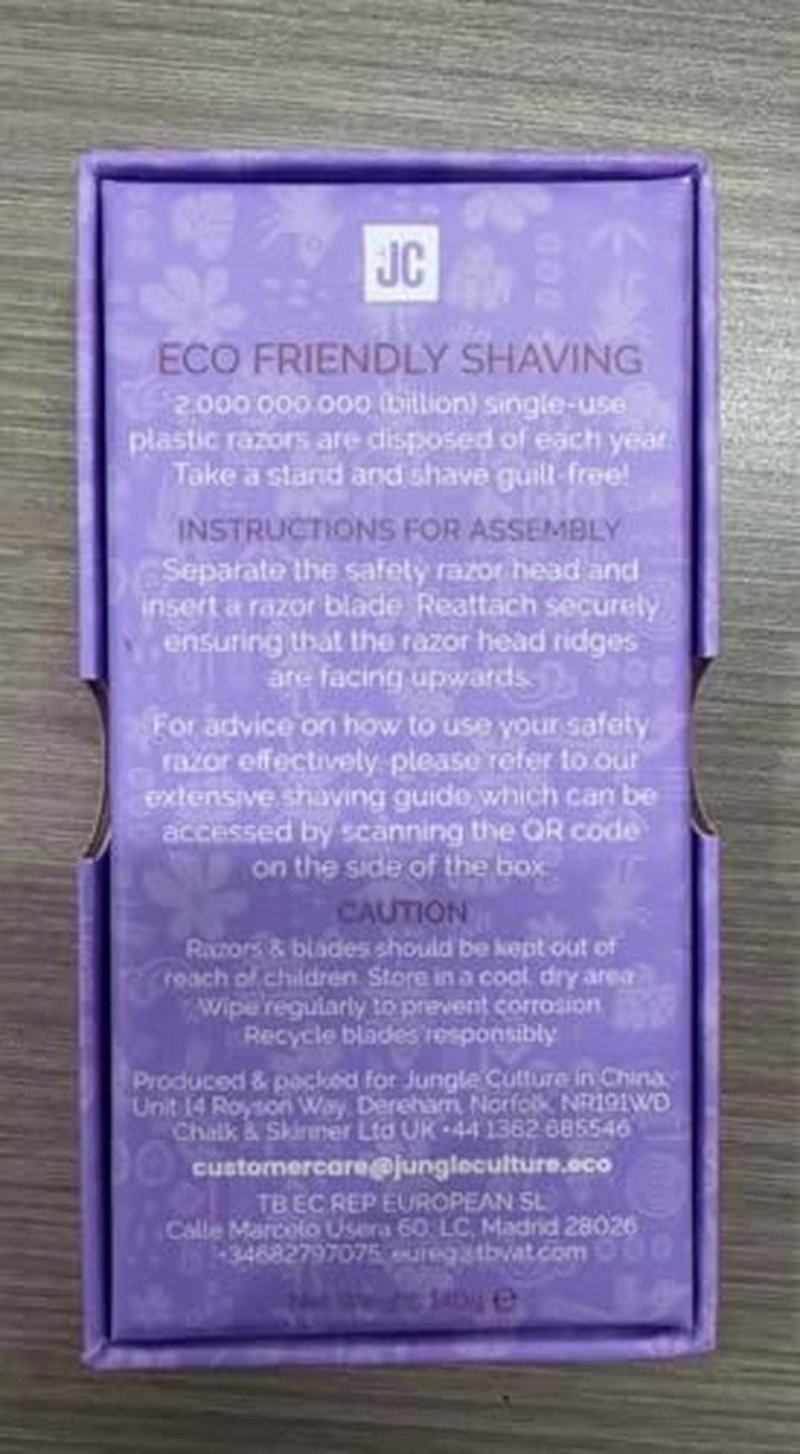 Jungle Culture Safety Razor with 10 Double Edge Blades • Single Blade Metal Razors for Women & Men for Body & Face • Eco Friendly & Reusable Shaver • Rainbow