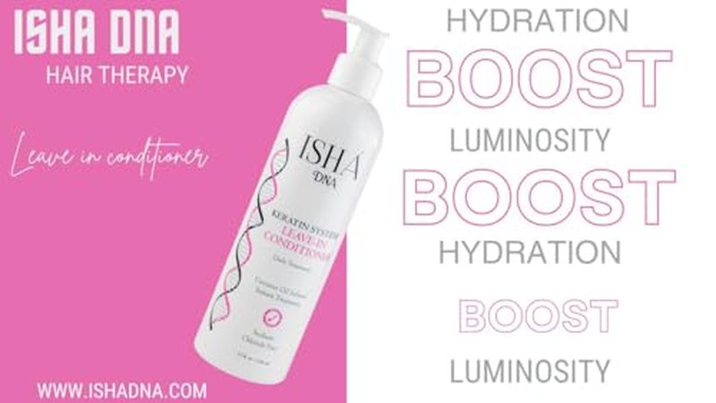 ISHA DNA Keratin Treatment System Leave In conditioner - Sulfate Free - Daily Treatment For Instant Damage Control - Provides Volume and Detangles - Coconut and Argan Oil Infused (12 Fl oz.)