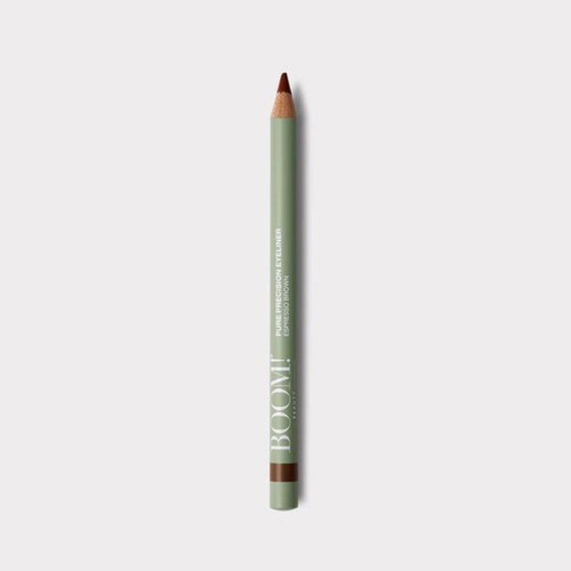 BOOM! Beauty Pure Precision Eyeliner: All-Natural, Skin-Loving, All-Day Wear. Waterproof, Smudge-proof, Smooth Glide Pencil. Richly Pigmented Vegan Eye Makeup For Ageing Skin (Espresso Brown)