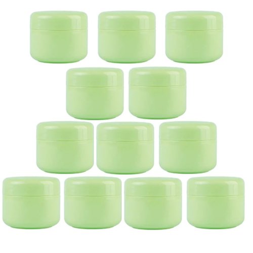 12 Pack 50G/50ML (1.7 oz) Cosmetic Jars, with Liners and Dome Lids, for Cosmetic Samples, Cream, Lotion (green)