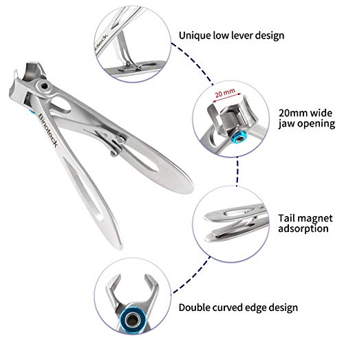 Nail Clippers for Thick Nails,Large Toenail Clippers for Ingrown or Thick Nails for Seniors,Women and Men. Professional Stainless Steel Toenail and Fingernail Clippers Set. (Blue/Silver)