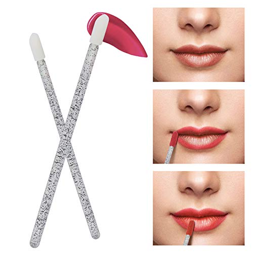 tifanso 300 PCS Lip Brush, Disposable Lip Wands Make Up Applicators, Lip Gloss Wands Applicator Tool Lipstick Brush, Beauty Cosmetic Kits (Crystal Black)