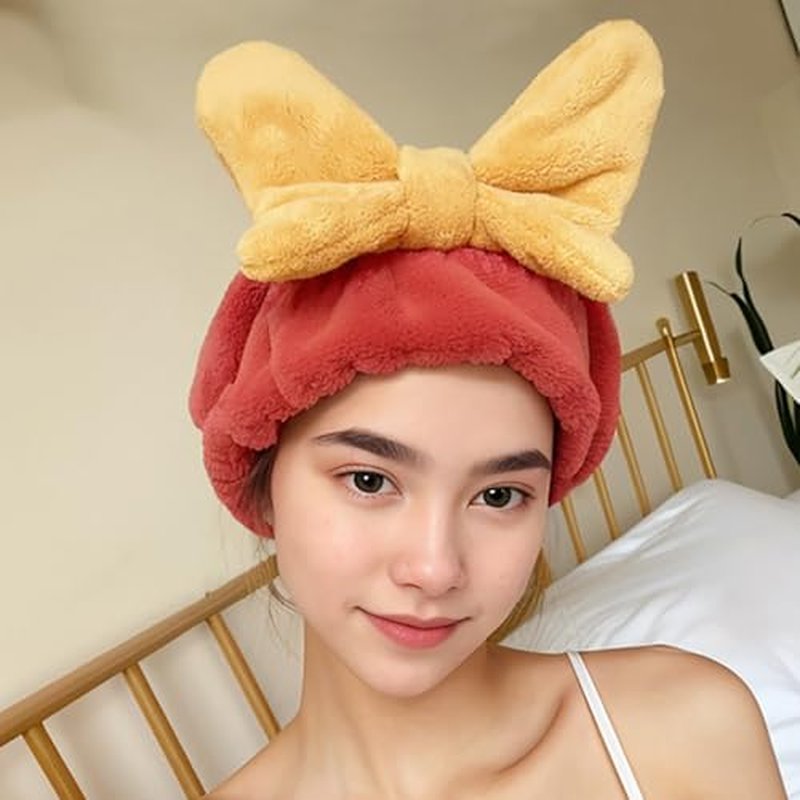 Beyonddraw New Super Absorbent Hair Towel Wrap for Wet Hair, Efficient Hair Towel Wrap for Women, Microfiber Towel for Hair Drying, Fit Comfort Ease of Use Fast Drying Hair Towel Caps (Light Beige)