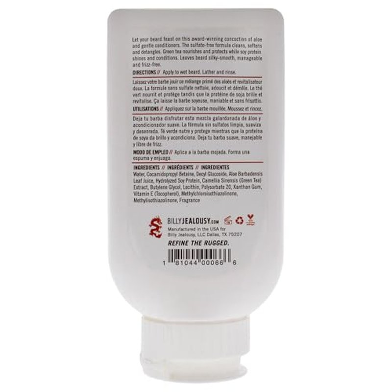 Billy Jealousy Beard Wash Hydrating Mens Beard Shampoo 8 Fl Oz (Pack of 1)