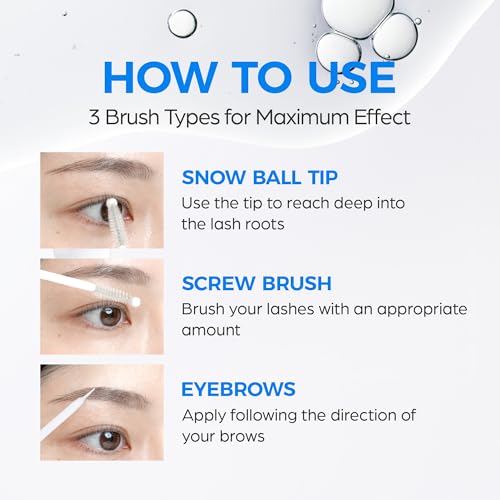 Lashrum Eyelash Enhancing Serum | Lash Growth Serum with Caffeine, Peptide & Biotin | for Longer, Fuller Lashes | Dual Brush for Precise & Full Application | Non-Irritating, Daily Use