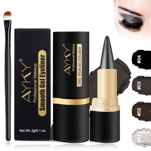 EZGHAR Bousalutend Eye Liner, Bousalurrens Eyeliner Cream, Bousalutend Eyeliner, Ayky Long Wear Gel Eyeliner, Matte Quick-Dry Natural Black Eyeliner Cream, Waterproof Smudge Proof (#03)