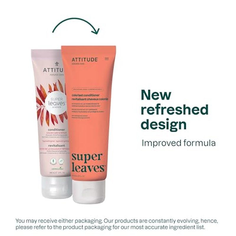 ATTITUDE Clarifying Hair Conditioner, Restores Shine, Naturally Derived Ingredients, Vegan Detangler, Dermatologically Tested, Lemon Leaves and White Tea, 8 Fl Oz