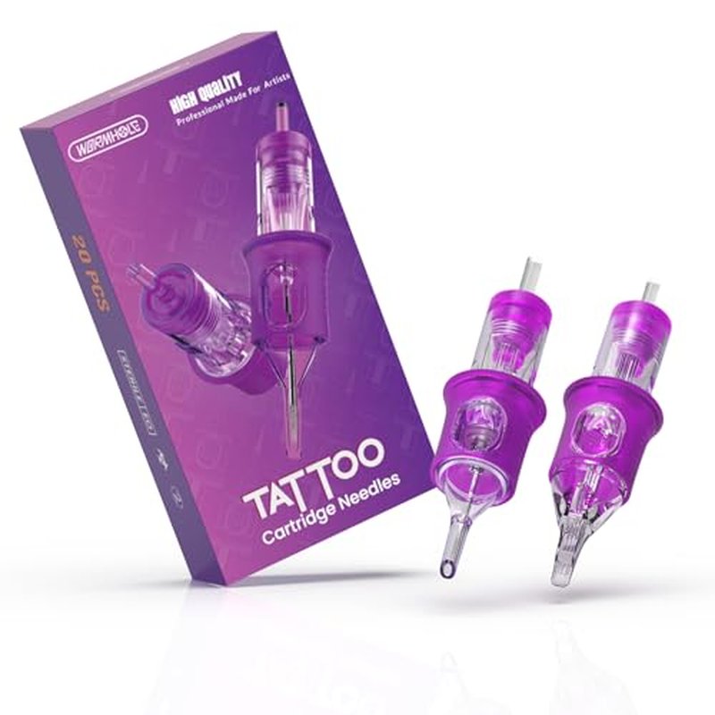 Tattoo Needles, Wormhole Tattoo Cartridge Needles 20pcs Mixed Sizes 1003RL 1005RL 1005RM 1007RM Disposable Tattoo Needles Cartridge Round Liner Shader Magnum for Tattoo Pen Machine Permanent Makeup