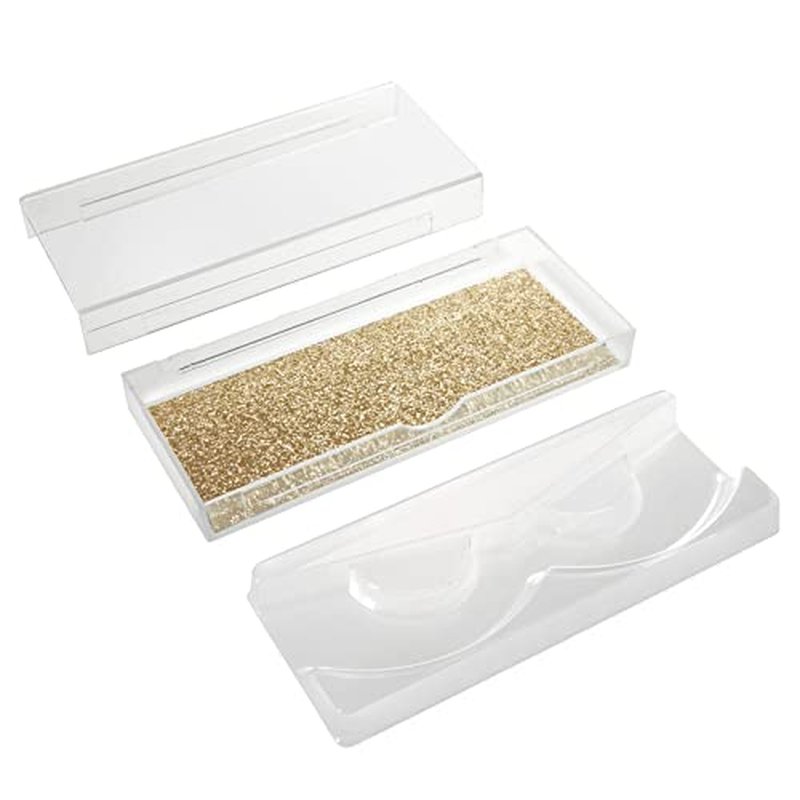 Stockroom Plus 30-Pack Gold Glitter Empty Eyelash Case for False Eyelashes, Lash Cases Empty Bulk Wholesale with Glitter Paper Card for Makeup Artists, Women (4.4 x 2 Inches, 0.55" Width)