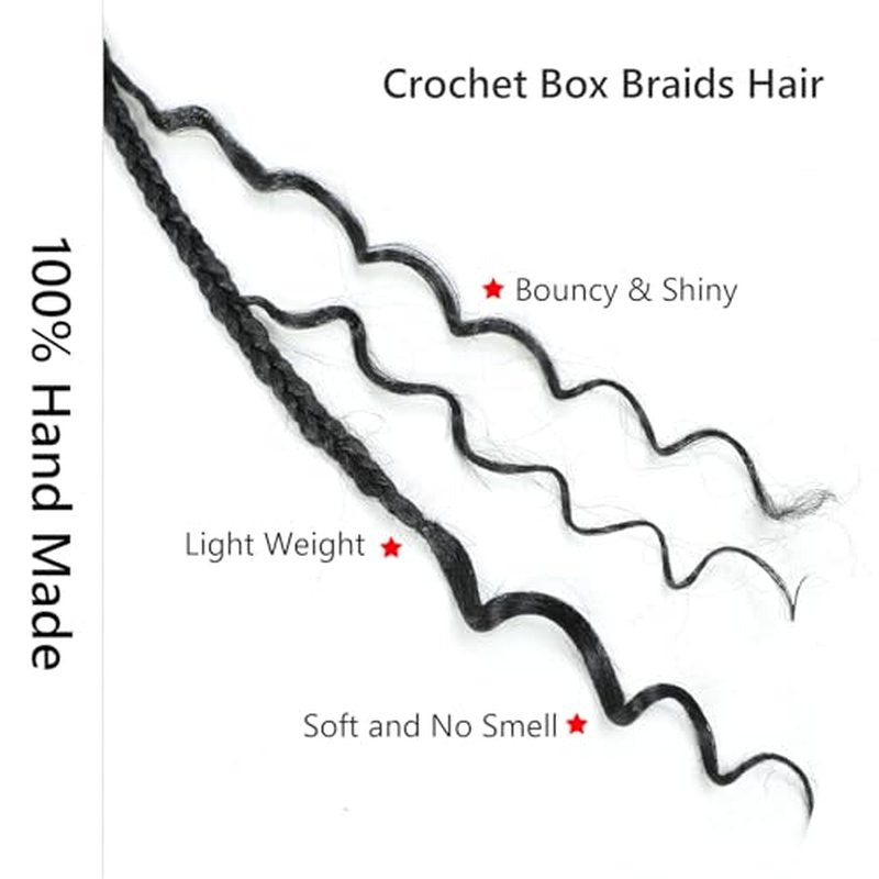 Boho Box Braids Crochet Hair 8 Packs Boho Crochet Braids Pre Looped 1B/Silver Goddess Box Braids Crochet Hair for Black Women 10 Inch Boho Braids Crochet Hair Extension