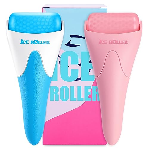 AFOUNDA Ice Rollers, 2 Packs Self Care Tools for Reduces Puffiness, Migraine Pain Relief and Energizes Skin, Ideal Gift for Women and Suit for All Skin Types(Blue+Pink)